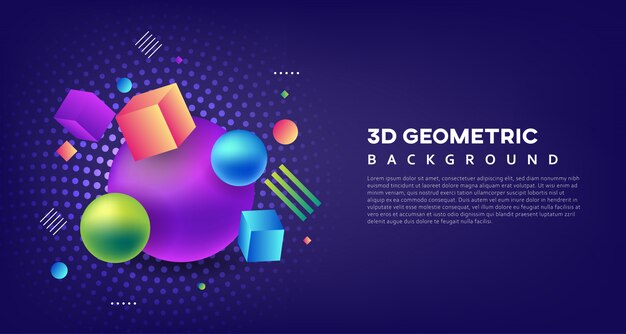 3D geometric background template