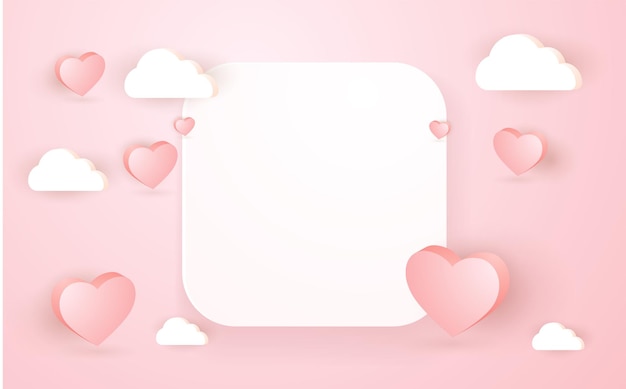 3d geometric elegant pink podium and cloud  with  frame