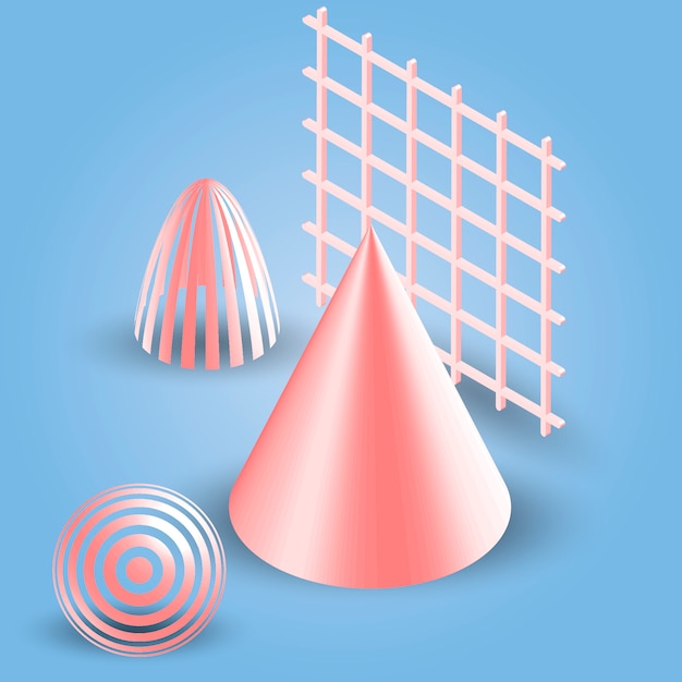 3d geometric element illustration