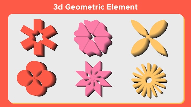 3D ジオメトリック エレメント ベクトル ファイル
