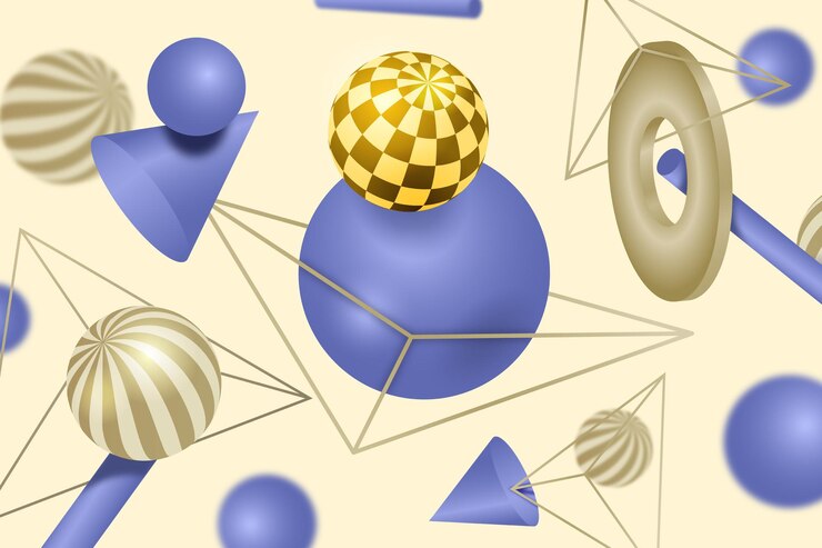 Vector 3d 기하학적 부동 요소 배경