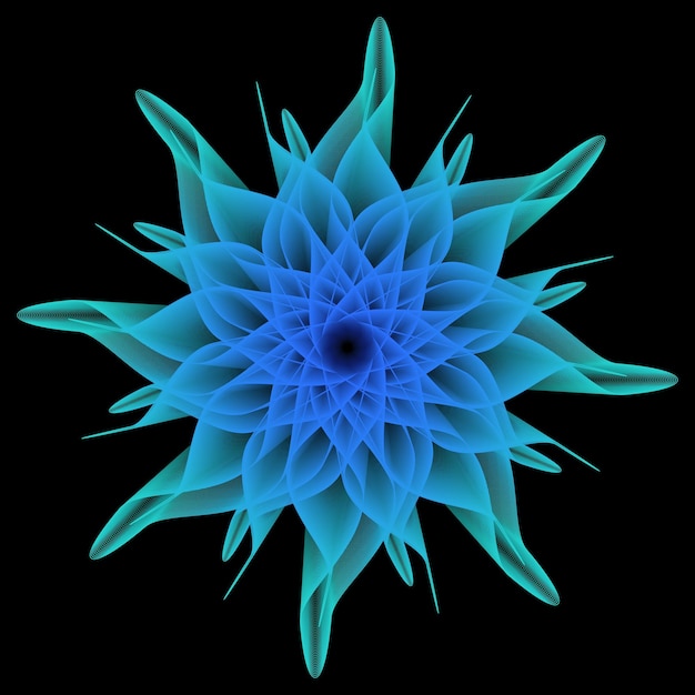 3 d の幾何学的なグラデーションの花