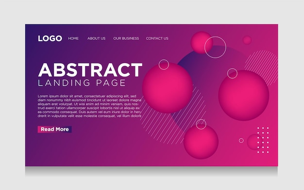 3d geometric landing page with gradient