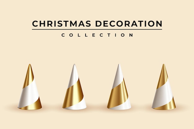 Collezione di decorazioni natalizie minimaliste geometriche 3d