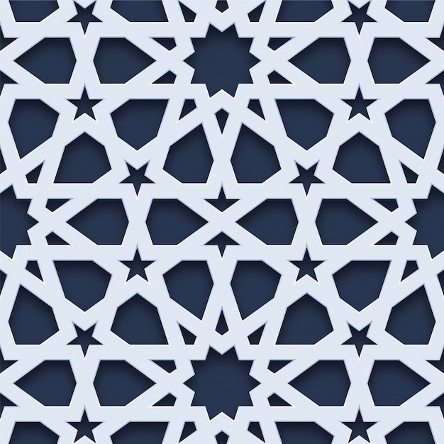 3d geometric seamless pattern arabic style