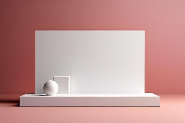 Vector 3d gerenderde illustratie van wit blank wit podium met leeg scherm 3d geranderde illustrati