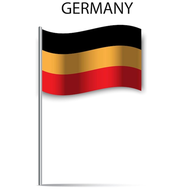 3d germany flag stick for textile design Color wave Vector illustration Stock image