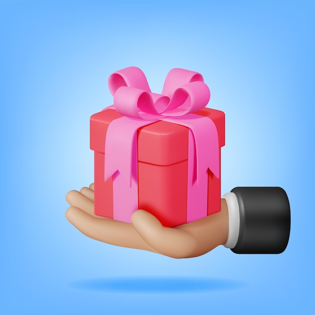 Confezione regalo 3d in mano