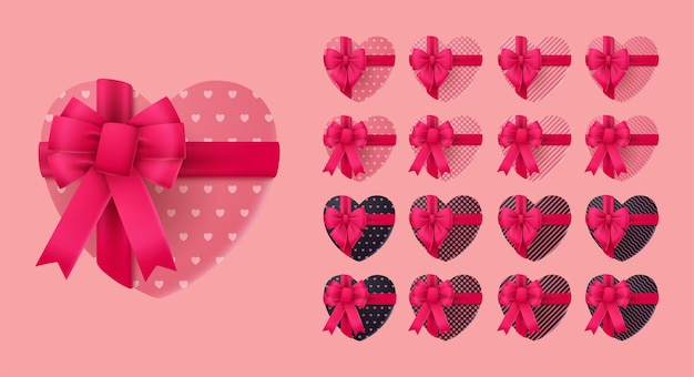 3d gift box for valentine vector illustration