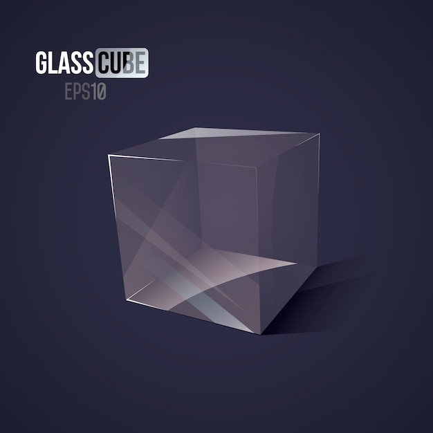 Vector 3d glass cube