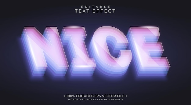 Vector 3d glass style nice text effect