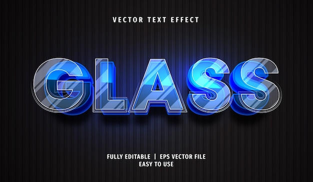 3d glass text effect, editable text style