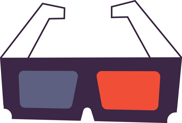 Iconica degli occhiali 3d in stile piatto