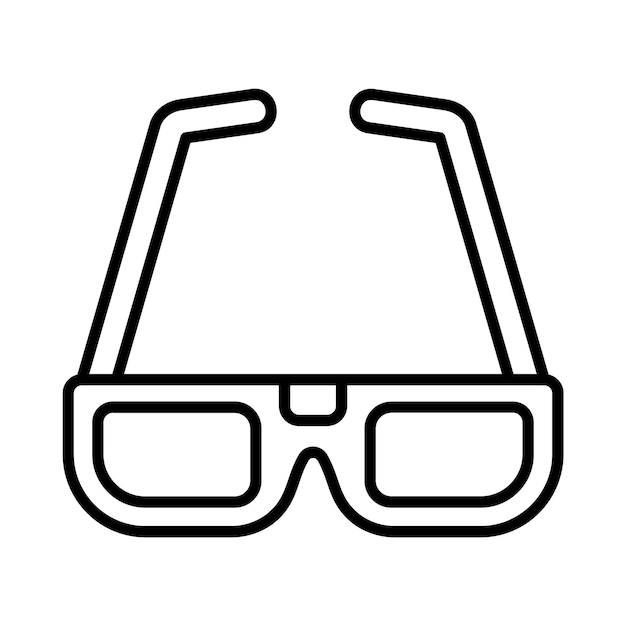 3d Glasses Line-illustratie