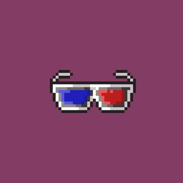 3d glasses in pixel art style