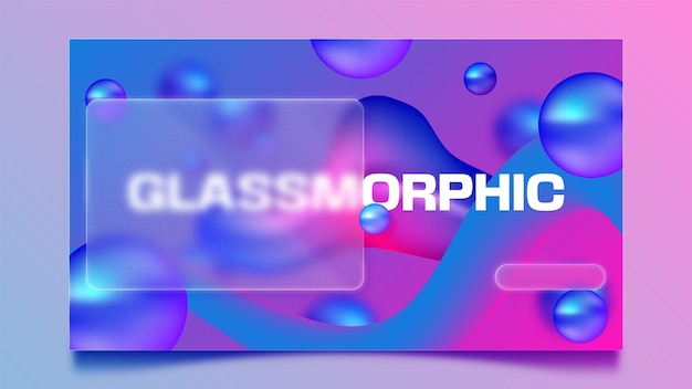 Vector 3d glassmorphic trendy holographic background