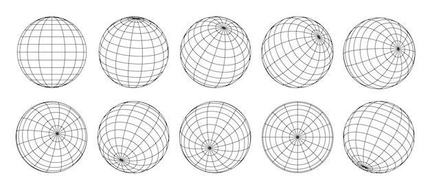 3d globe raster planeet bol en bal draadframe