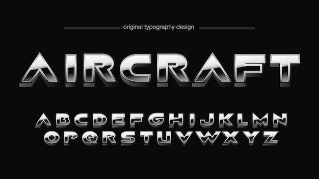 3D Gloss Metallic Typography