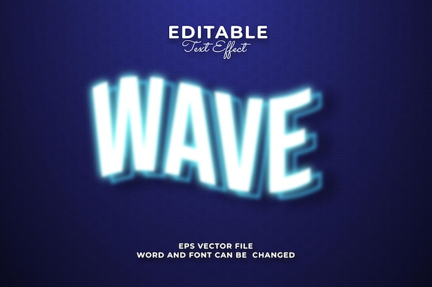 Vector 3d glow editable text style effect