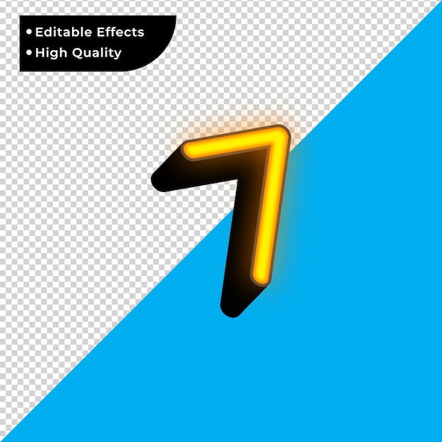Vector 3d glowing effect on number 7