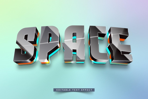 3d glowing metallic text effect generator