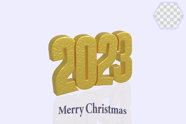 3D Gold 2023 new year text