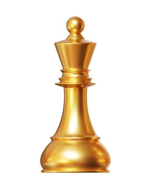 3d gold chess piece king or queen on isolated background Chess Strategy for Business Leadership