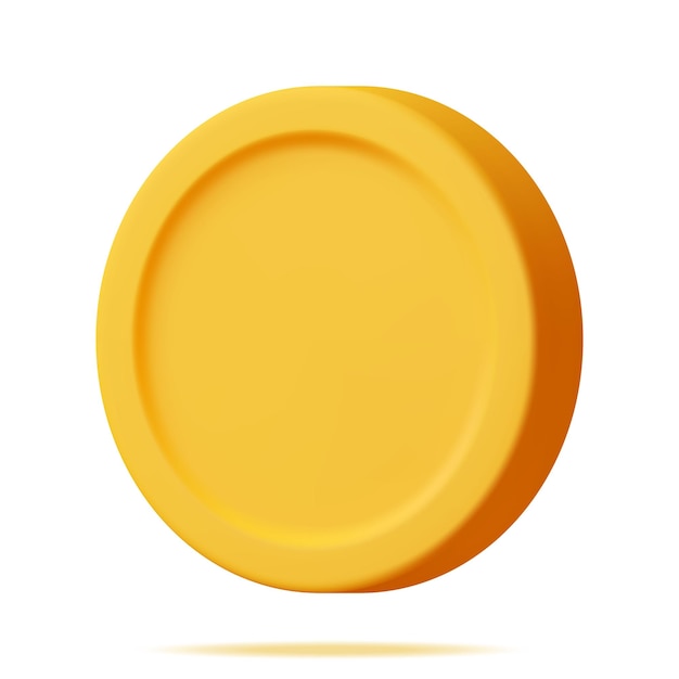 3D Gold Coin Icon Isolated