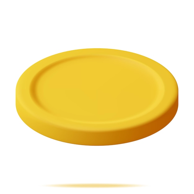 Vector 3d gold coin icon isolated