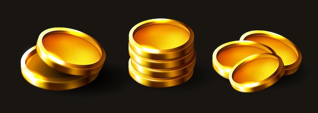 Вектор 3d золотые монеты векторный клипарт
