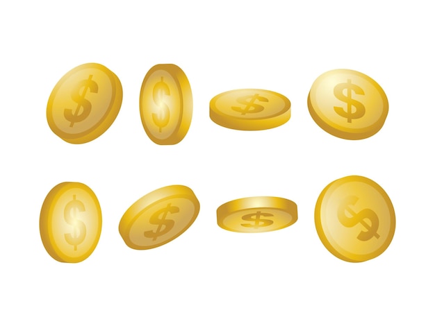 3d gold coins