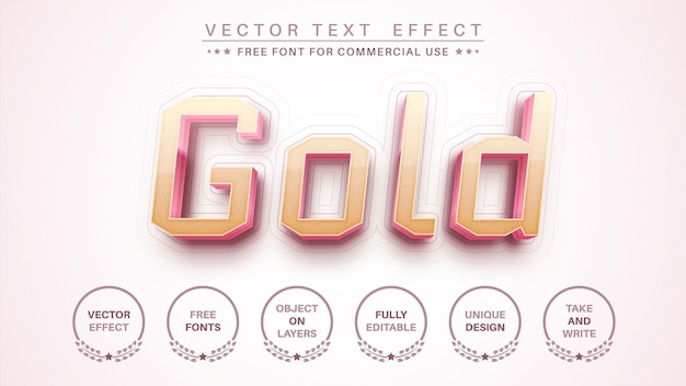 3d gold edit text effect font style