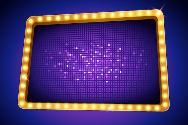 Vector 3d gold frame led screen element