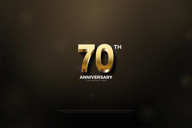 3d gold numbers for 70th anniversary.