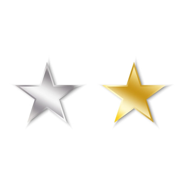 Vector 3d gold silver stars star icon award luxury background vector illustration