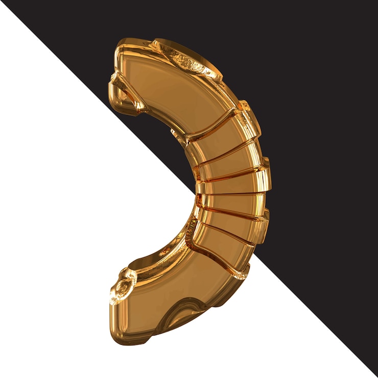 Vector 3d gold symbol with gold belts