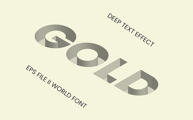 Vector 3d gold text effect in deep style vector