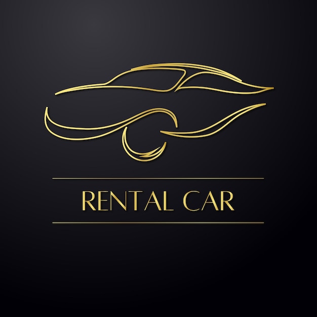 3d golden color brand car logo and car repair service logo