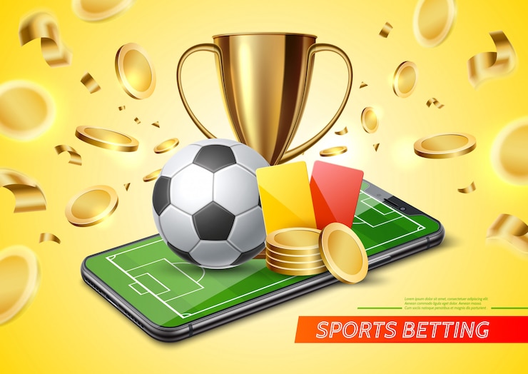 Vector  3d golden cup football card betting promo