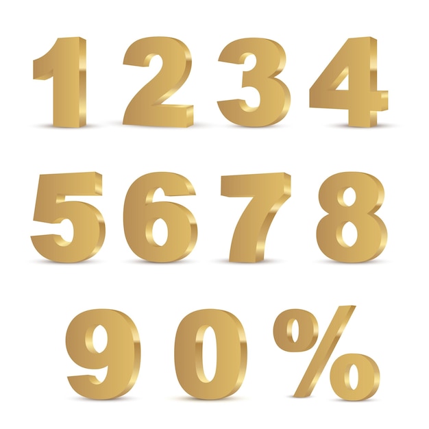 3D golden numbers set