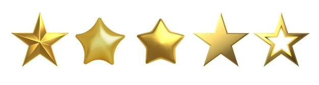 3d golden star