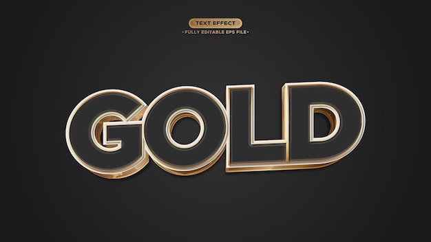 3d golden vector text effect with black background fully editable font and text