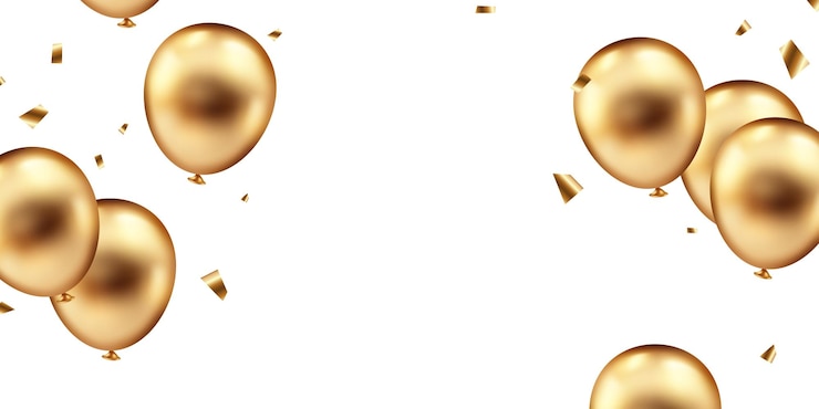 Vector 3d gouden ballon ontwerp achtergrond mooie illustratie banner sjabloon vector