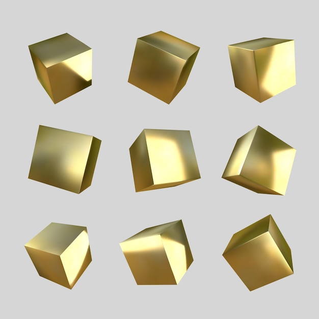 Vector 3d-gouden blokjes