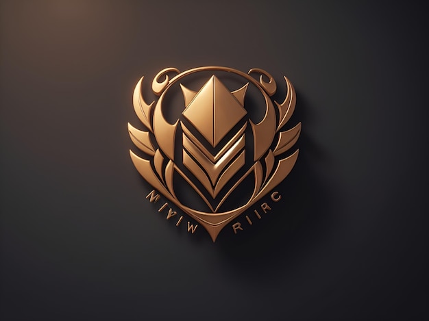 3D gouden logo mockup op een grijze muur