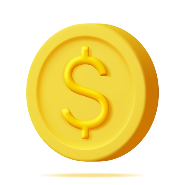 3D gouden munt met dollarteken
