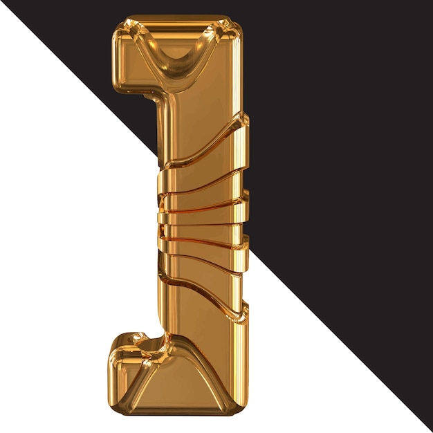 Vector 3d-gouden symbool met gouden riemen