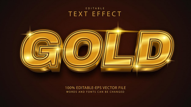 Vector 3d-gouden teksteffect