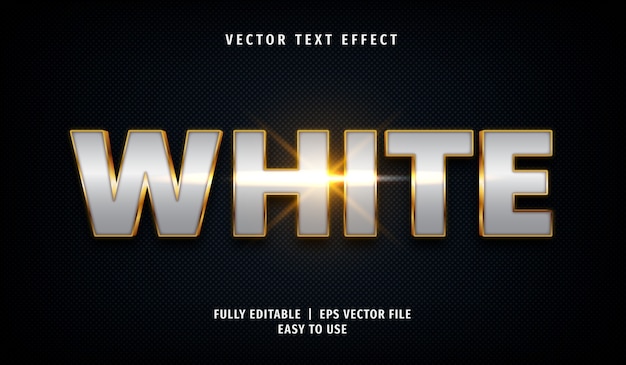 3D gouden witte teksteffect, bewerkbare tekststijl