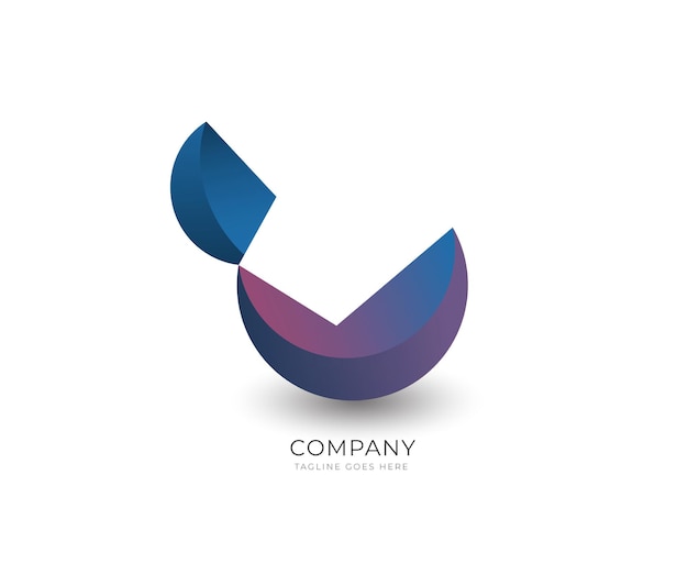 3d gradient abstract logo design